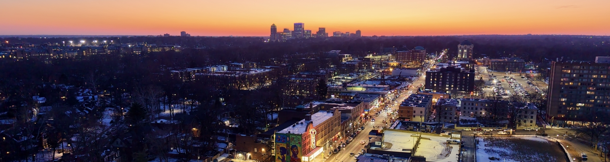 Night skyline of Clayton, Missouri